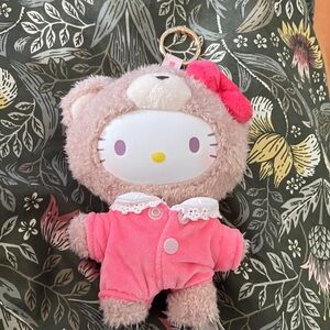 Hello Kitty Plush in Pink Bear Outfit
